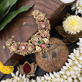 Vriksham Peacock Inspired 1 gm Gold Finish Choker-Gold Bead-G20319